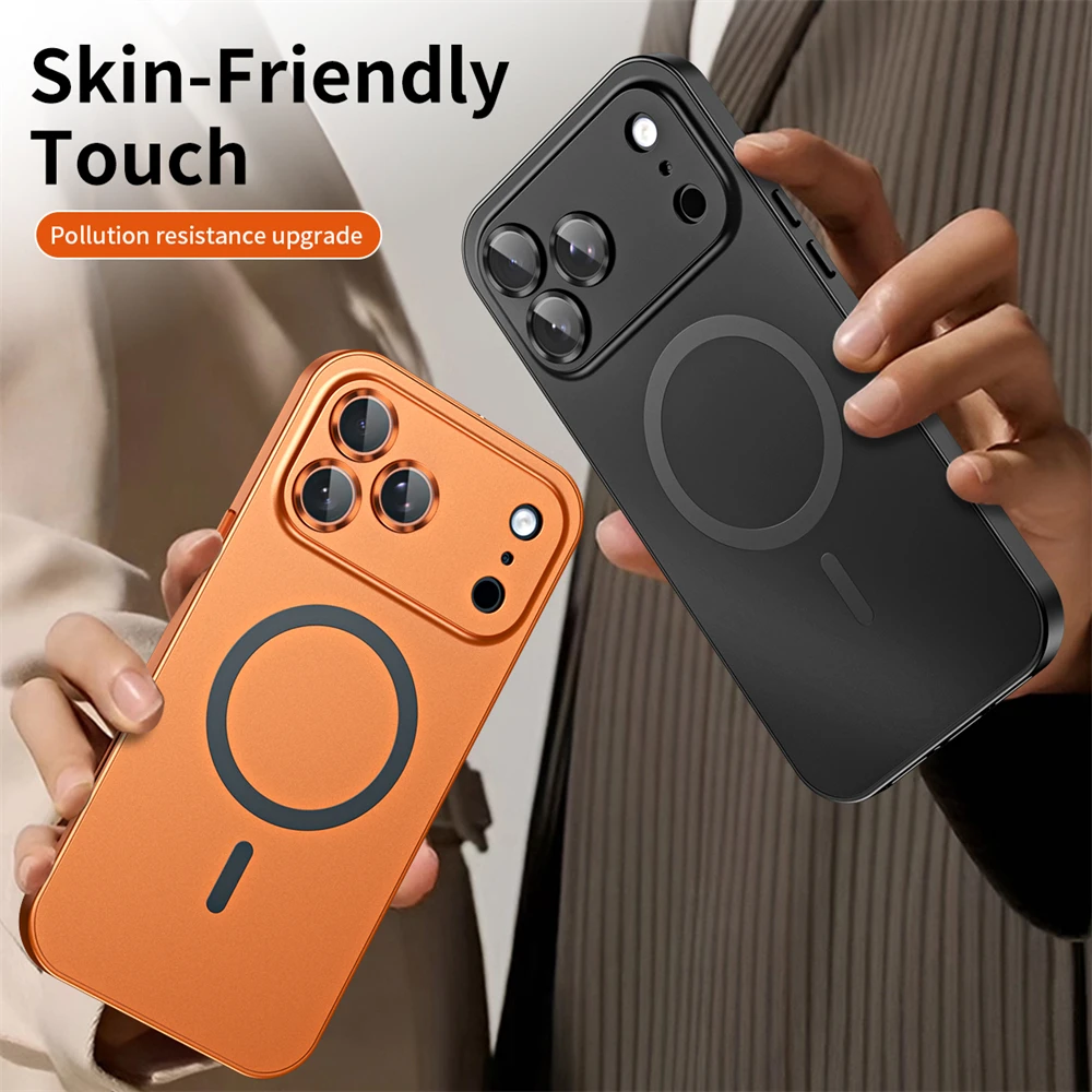 Sleek Aluminum Magnetic Phone Case with Magsafe Compatibility and Shockproof Matte Finish