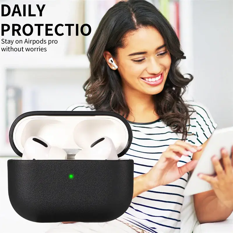 Leather grain Case For AirpPods Pro 2 For Airpods Pro 3 Case Airpods 4 3 Apple Bluetooth Earphone Accessories Protect Machine - Image 4