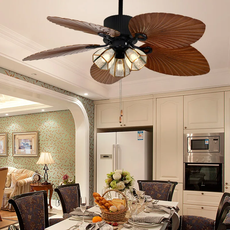 Ventilatori da soffto con luci e telecomando Ventilatore da soffto in gabbia in rattan Ventilatore da soffto da incasso per cucina camera da letto  39