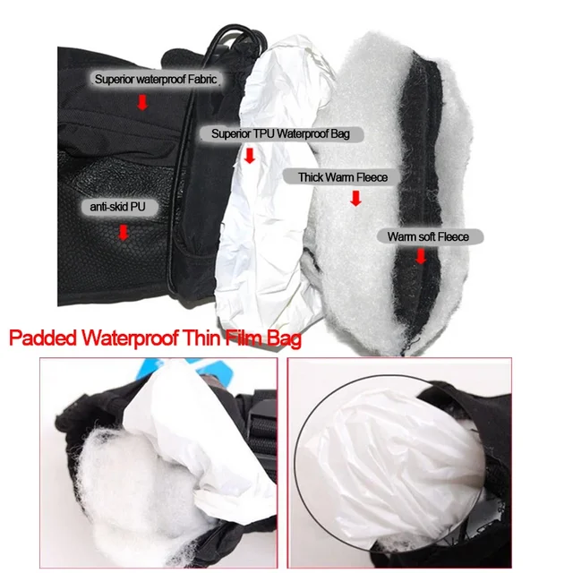 새로운 브랜드 헤드 스키 장갑 방수-30C 겨울 따뜻한 스노우 보드 장갑 남성 여성 Motocross 방풍 사이클링 오토바이 장갑