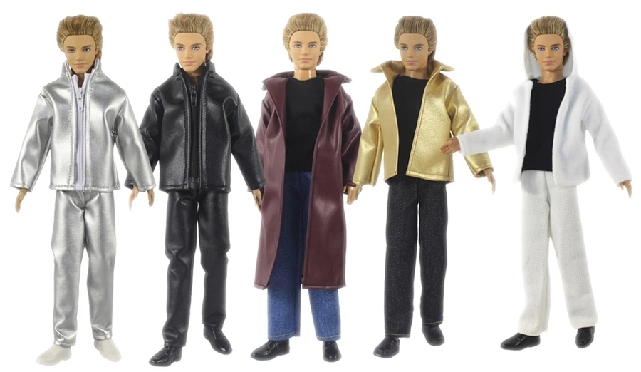 

1 Set Ken Cloth Doll Accessories Casual Wear Suit Cool Set Casual Wear Daily Outfits Clothes for 30cm 12inch Ken Doll Kids gift