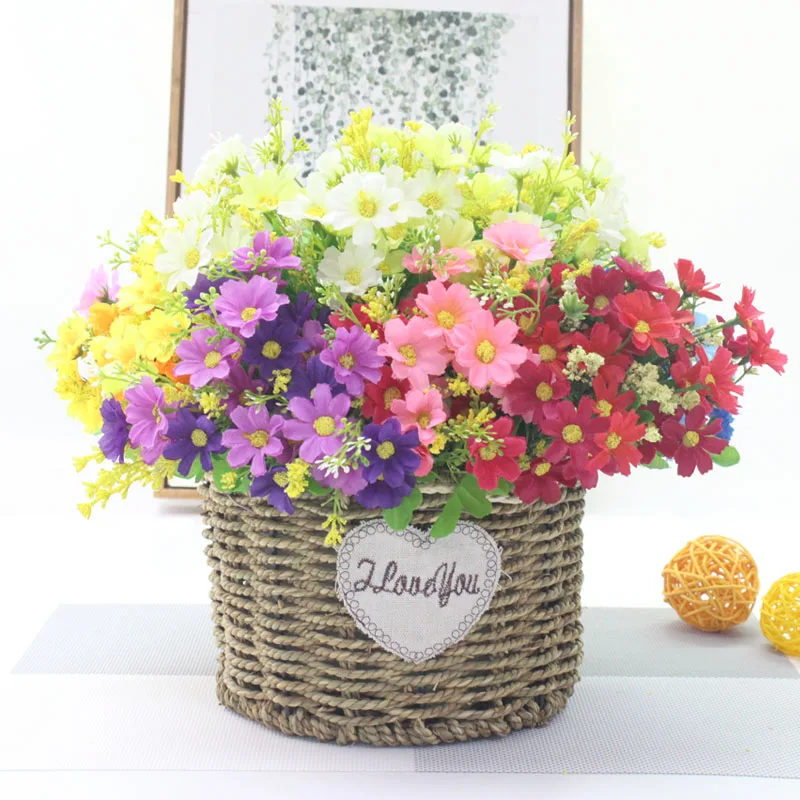 High-Quality Daisy Silk Flower Bouquet for Elegant Home and Wedding Décor