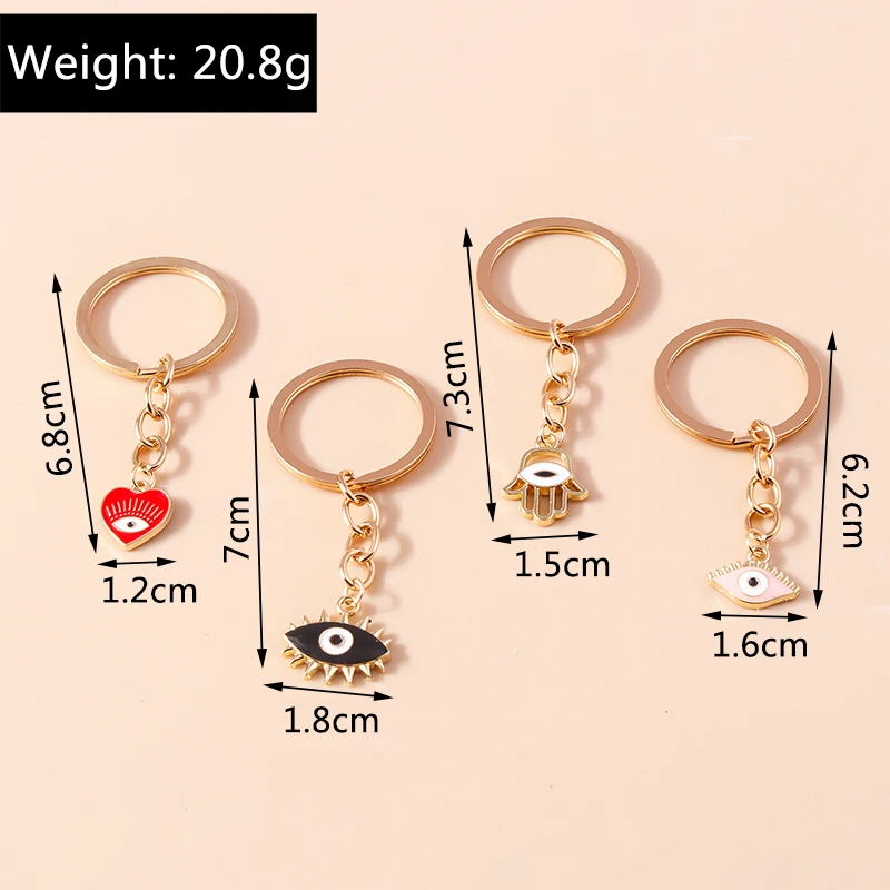 Niedlicher Emaille Lucky Evil Eye Schlüsselanhänger Metall Schlüsselanhänger Anhänger für Autoschlüsselhalter Frauen Mädchen Handtasche Charms DIY Schmuck Geschenke – Detail 10