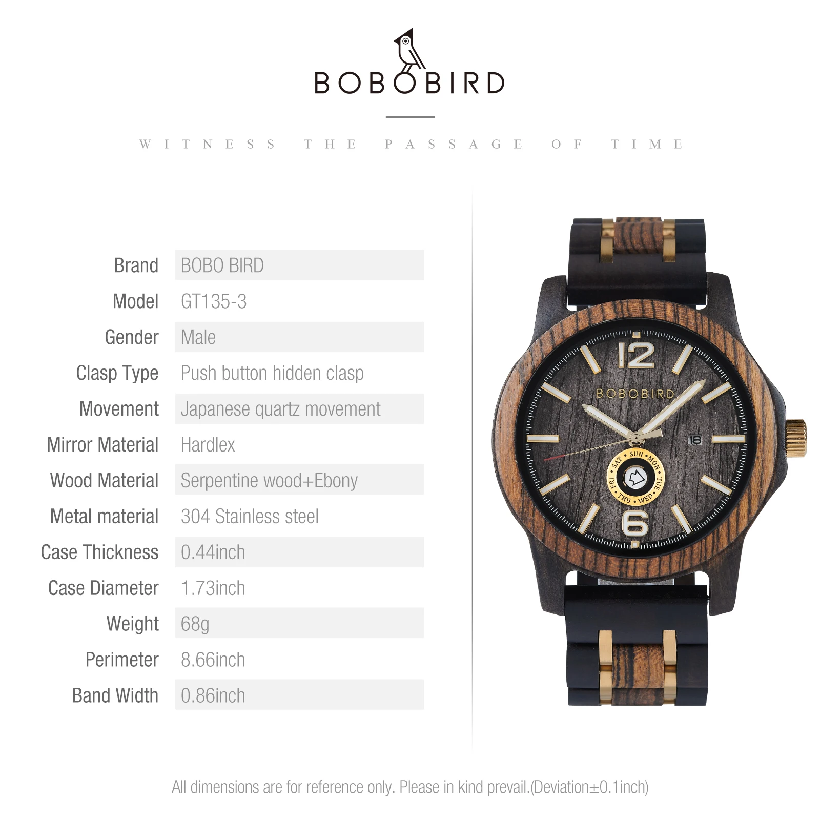 Wooden quartz watch for men with bold rustic design and natural wood finish – ideal gift or fashion accessory with free shipping in Singapore.