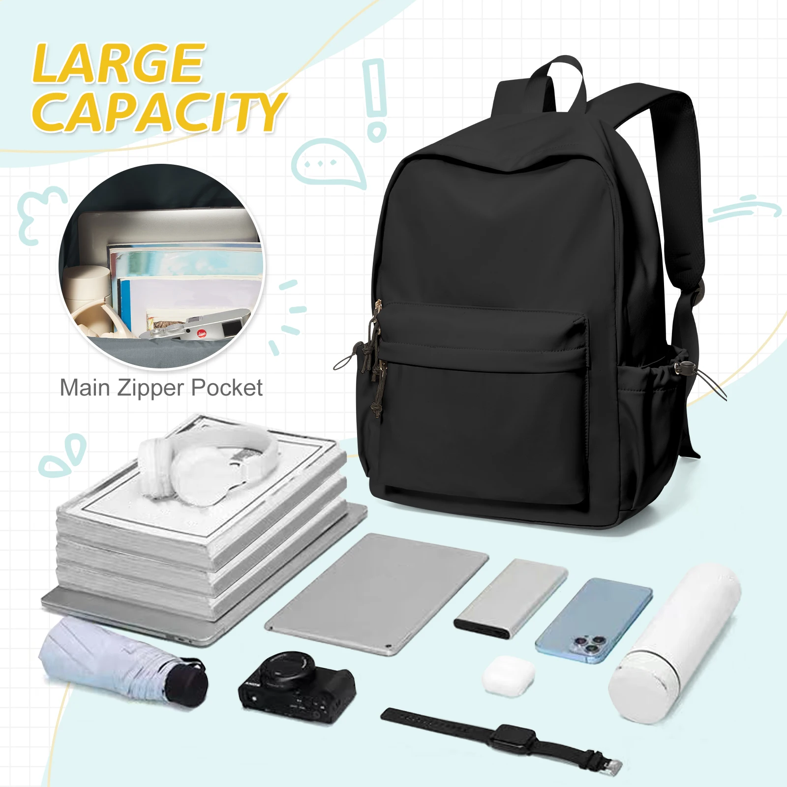 Girls' School Backpack Laptop Backpack For College Women Men, Middle High School Teen Girls School Bag Bookbag Travel Daypack