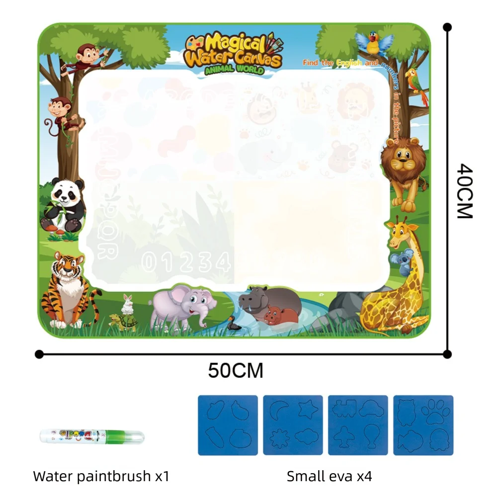 Magic Water Drawing Mat Canvas Reusable Painting Board Doodle Color Reveals When Wet With Mat Pens Sketchbook Tracing Boards
