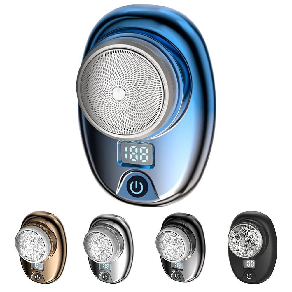 

Mini Electric Shaver for Men Rechargeable Compact Electric Razor for Travel Beard Shaving LED Display Cordless