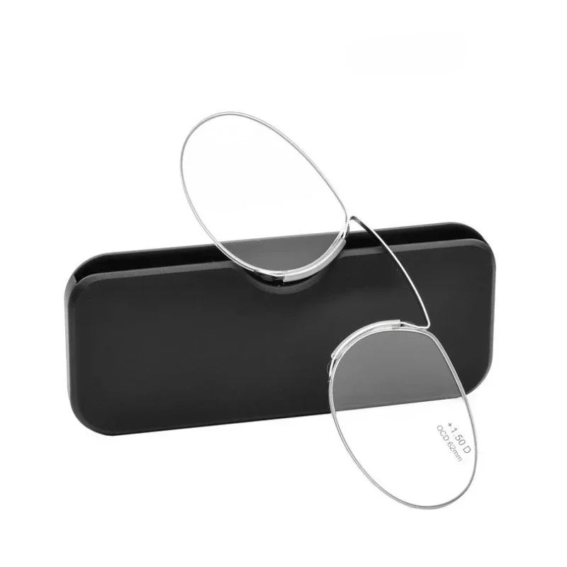 Rimless Nose Clip On Reading Glasses Mini Portable Legless Lazy Glasses Men Women Presbyopic Magnifying +1.0-+3.0 reading glasses