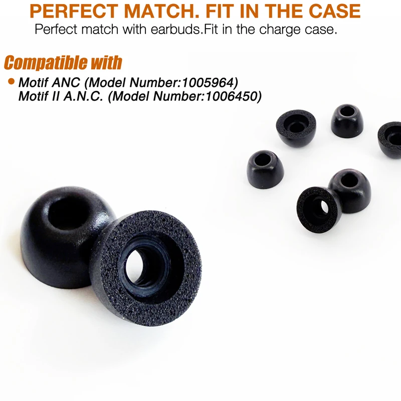 Memory Foam Ear Tips Replacement for TOZO NC7 / NC7 Pro / NC9 / NC9 Plus Hybrid Active Noise Cancelling Wireless Earbuds