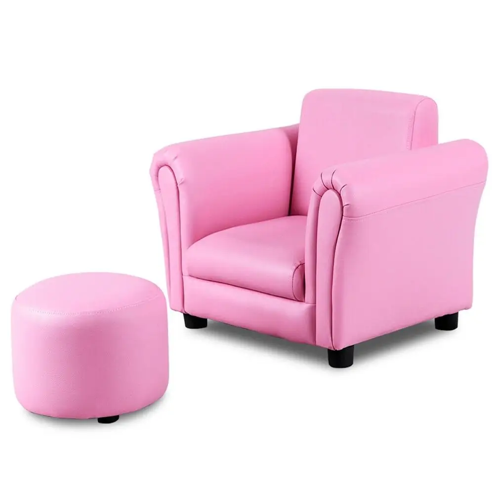 Kids Armrest Sofa with Ottoman Comfortable Toddler Furniture Ideal Playroom Reading and TV Time 2