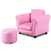 Kids Armrest Sofa with Ottoman Comfortable Toddler Furniture Ideal Playroom Reading and TV Time 2
