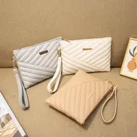 Stylish Women Wristlet Bag Women Leather Envelope Design Bag Shopping Traveling Portable Small Purse Clutch Wallet - Image 2