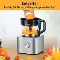Système de cuisine professionnel 1100W, robot culinaire multifonctionnel 11 en 1 avec bol de 3,2 L + broyeur/mixeur/chopper de 1,5 L Compact argent 5