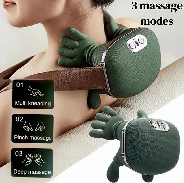 Masajeador inalámbrico de cuello y trapecio con amasamiento 4D