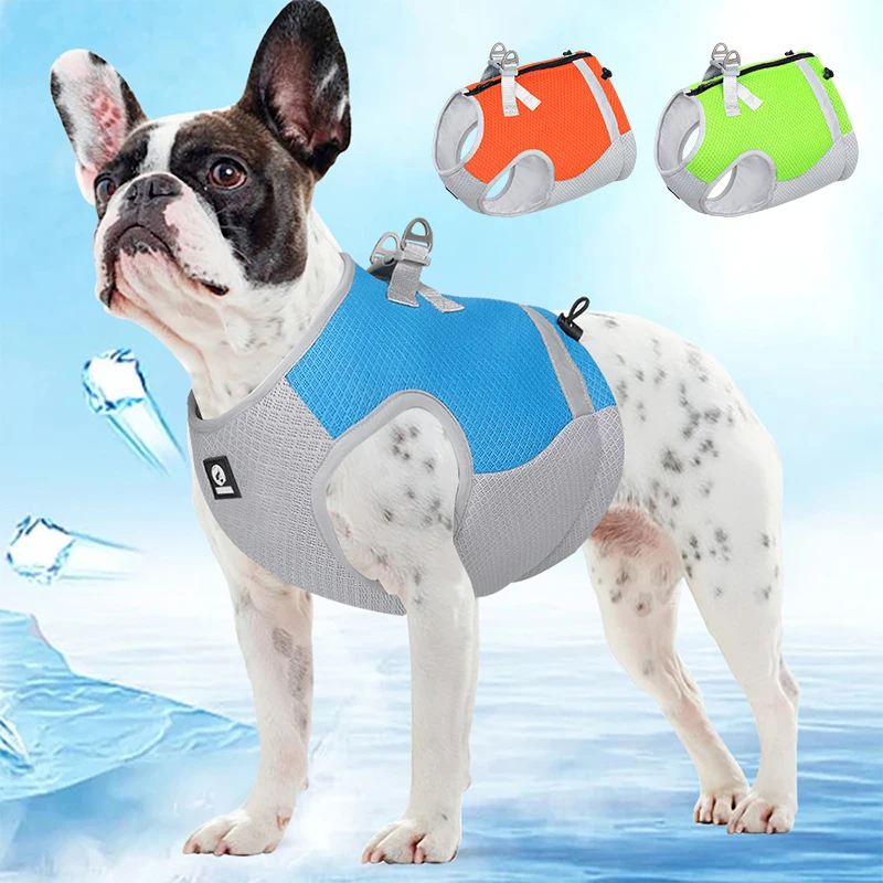 Dog Summer Cooling Vest Dog Harness For Small Medium Largre Dogs Adjustable Reflective Vest Quick Release Hot Pet Cool Jacket