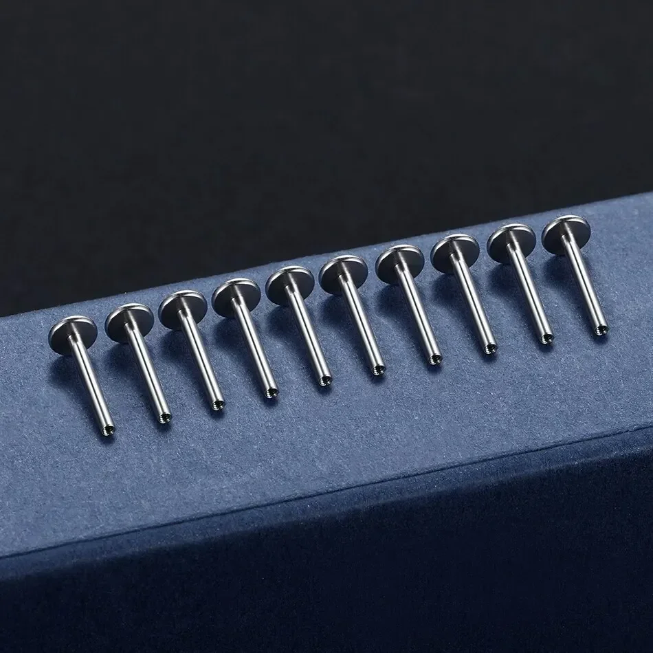 Piercing Jewelry 10PCS G23 Titanium Labret 16G 18G 4/14mm Rod Internal Thread Plug Septum Ear Lips Nose Piercing Tragus Body Jewelry Accessories