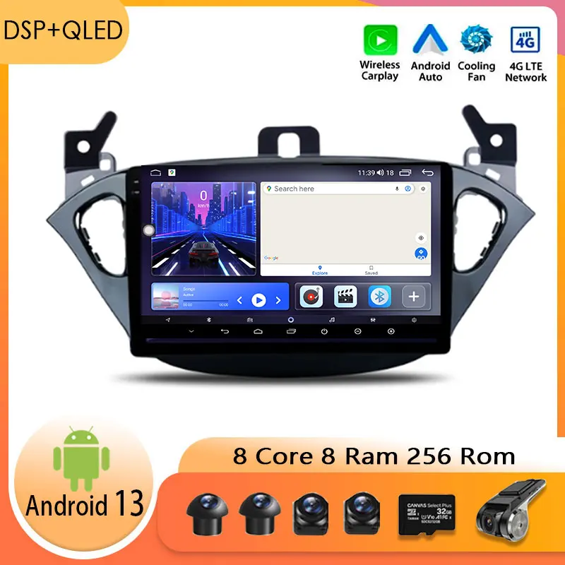 

9" Android 13 For Opel Corsa E 2014 2015 2016 2017 2018 2019 Car Radio Multimedia Player Navigation GPS Audio Carplay Bulethooth