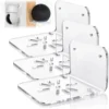 3pcs Wall Shelves, Acrylic Floating Shelves Small Clear Shelf Display Ledges Adhesive Hanging Shelves for Smart Speaker Action 1