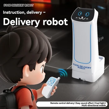 Robot per la Consegna del Cibo per Bambini, Auto Giocattolo Telecomandata, Trasporto Intelligente Automatico con Sensore per Ragazzi e Ragazze, Snack e B
