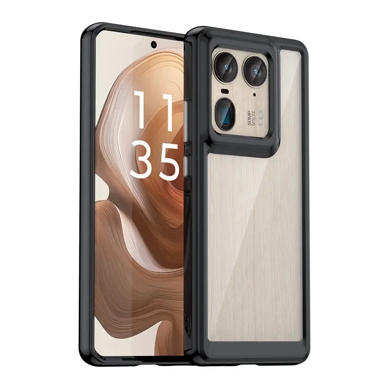 ELVEV Clear Protective Phone Cover - Transparent Back, Durable PC + TPU Material