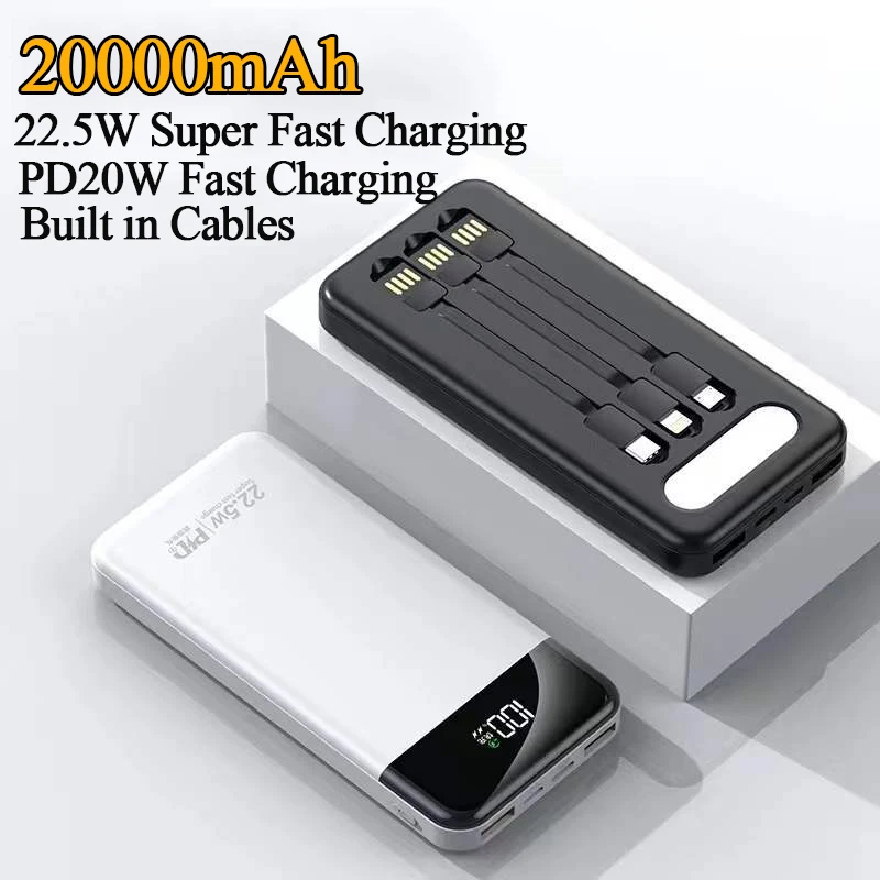 

22.5W Power Bank 20000mAh PD20W Fast Charging Powerbank External Battery Pack for iPhone 14 Huawei P40 Xiaomi Samsung Poverbank