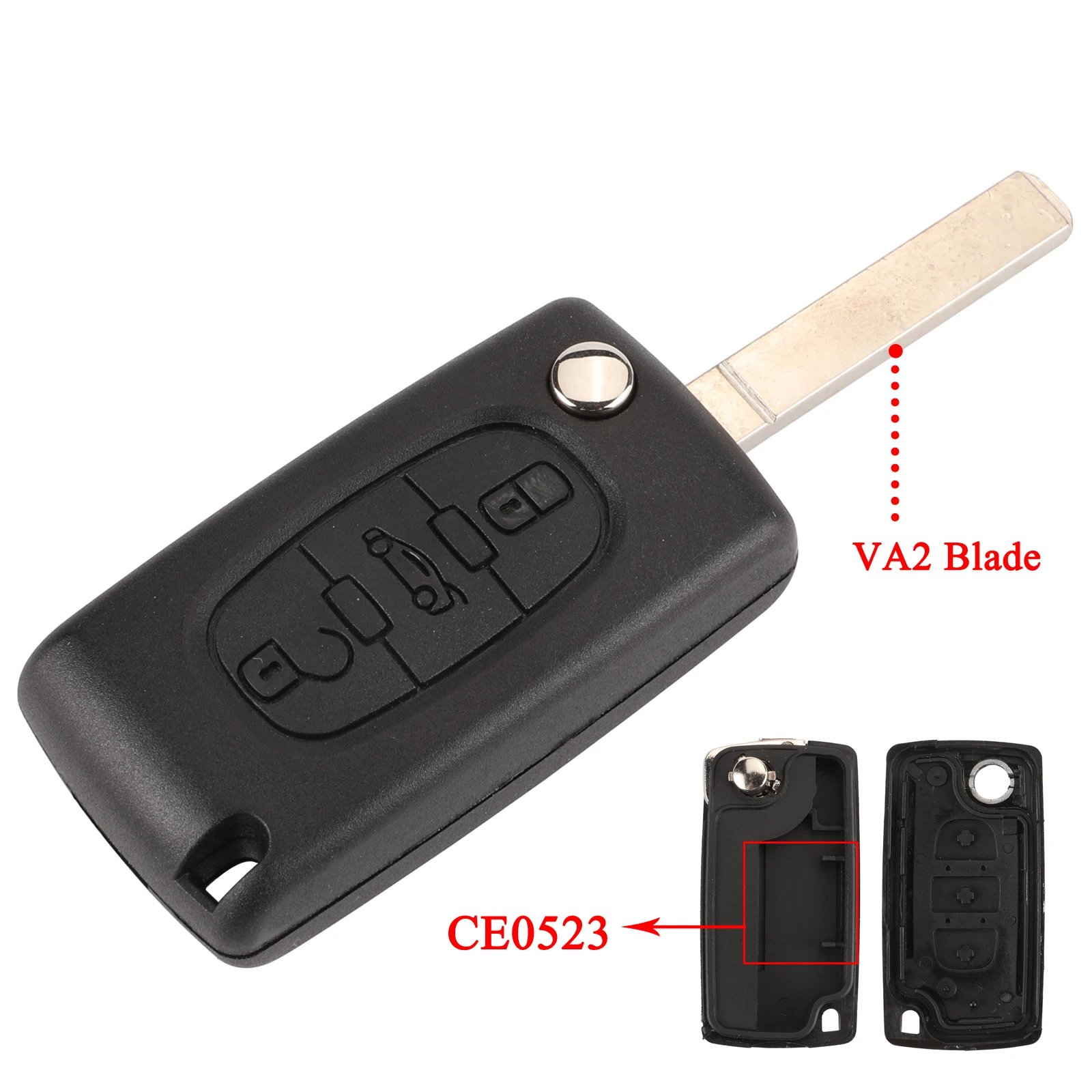 Premium Flip Remote Key Case Shell Fob with Blade - Jingyuqin