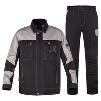 Men's Work Jacket Pants Working Grey Black Workwear Suit