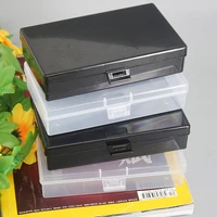 Rectangular Plastic Clear Storage Box Jewelry Container Case Photocard Holder Black/Transparent Bead Organizer Case 13.5*8.2*3cm 1