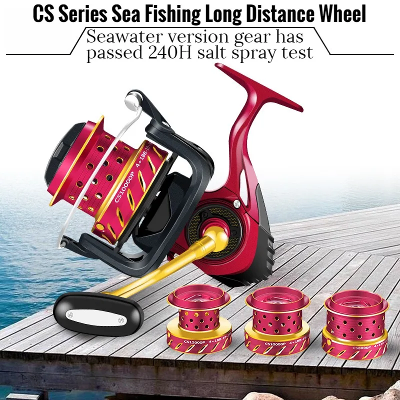 

Distant Fishing Wheel,Jigging Spinning Reel,8000-12000Series, 15kg Max Drag,Surf Fishing Casting Reels,Saltwater Trolling Reel