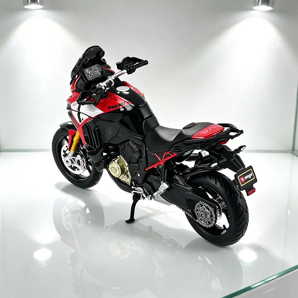 Bburago 1:18 Nuovo modello Ducati Multistrada V4 Lavorazione squisita, collezione classica, modello di moto in lega pressofusa - immagine 3