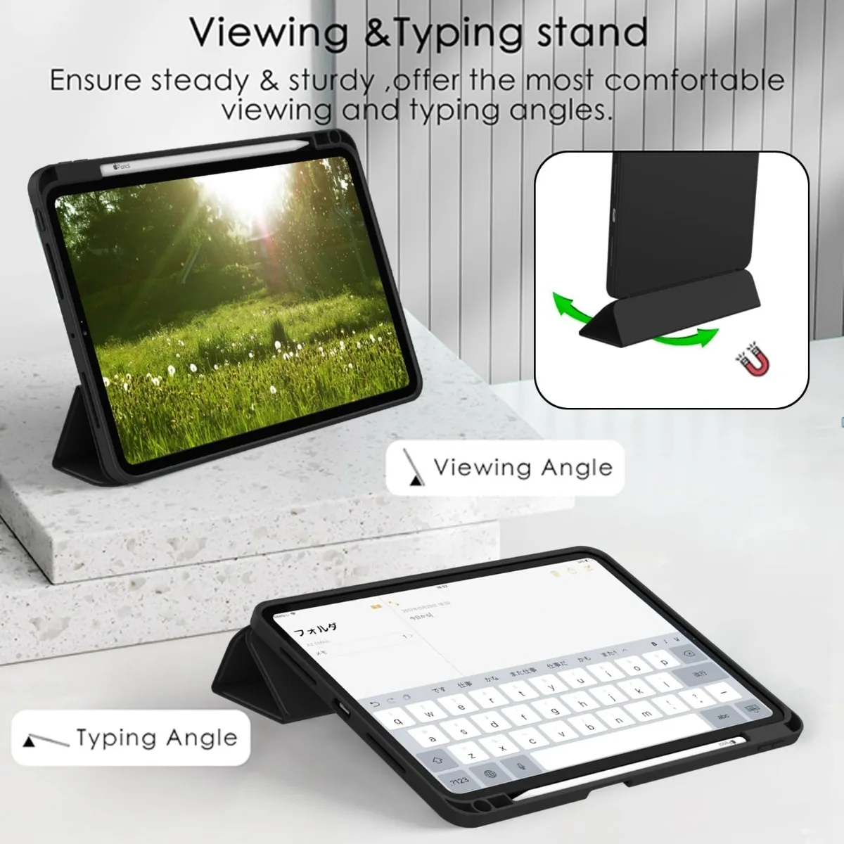 Premium Smart PU Leather Shockproof Cover with S Pen Holder
