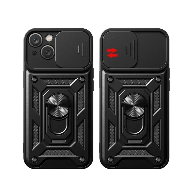 Shockproof Armor Slide Camera Lens Protection Case with Hard Shell