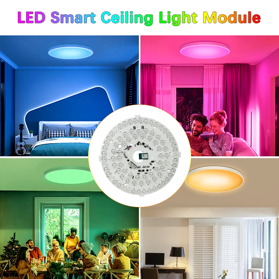 Tuya Smart Wifi LED Decken leuchte Modul 220V 40W RGBCW Dimmen DIY RGB Decken leuchte Arbeit mit Alexa Google für Schlafzimmer nach Hause