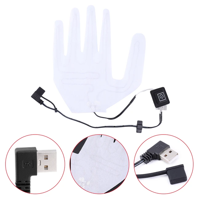 Gants chauffants électriques USB, 1 paire, coussin chauffant USB