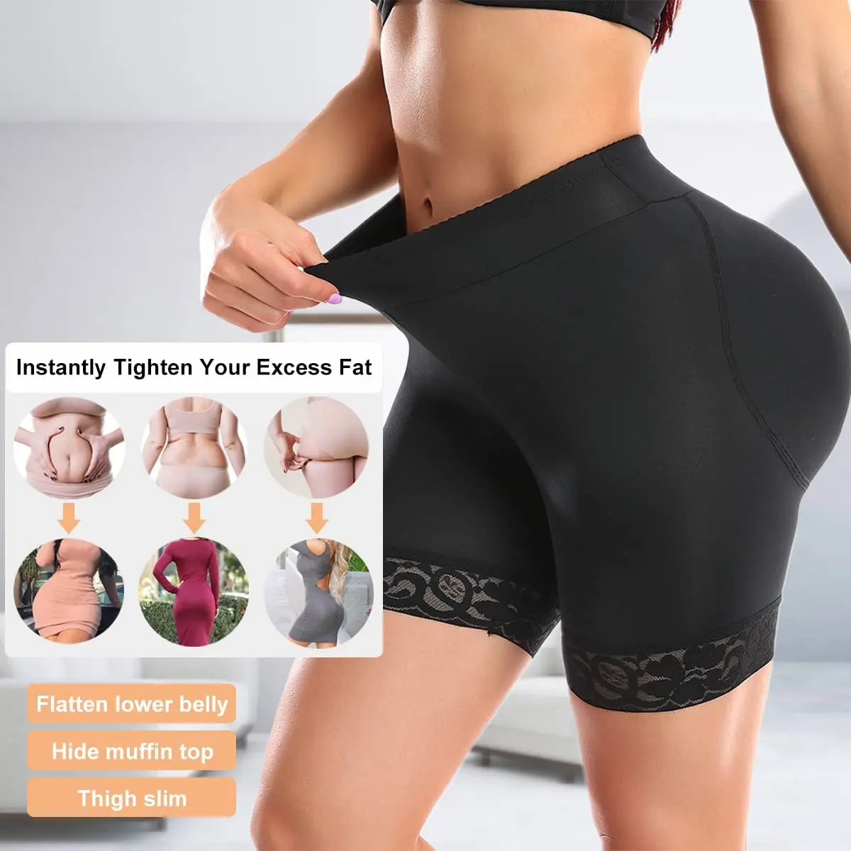 Butt Lifter Padded Underwear For Women Hip Pads Enhancer Shapewear Shorts  Seamless Lace Tummy Control Panties Compression Short - Shapers - AliExpress