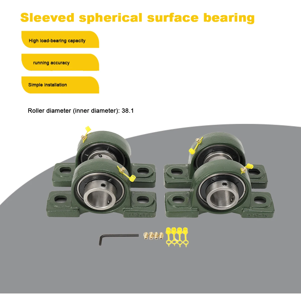 4 Stück UCP208 Pillow Block Bolt Solid Base Housing Pedestal Bearing Block – Detail 10