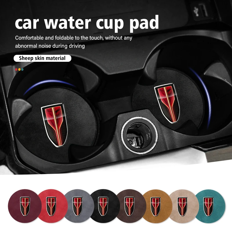 Car Coaster Pads 2pcs Anti-slip for Hong Qi Red Flag H5 HS5