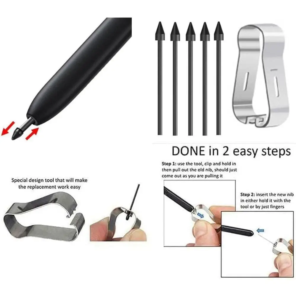 Tweezer Stylus Pencil Nibs - Silent Smooth Pen Tips Replacement