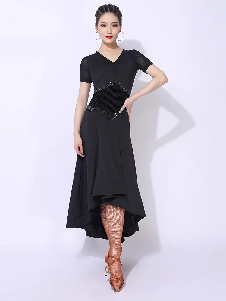 X208 Modern Ballroom Dance Dress Women Standard Ballroom Dress Tango Dance Costumes Waltz for Dancing Clothes Wear