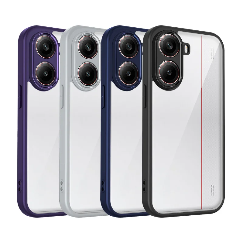 HD Clear Shockproof Transparent Phone Case with PC Back and TPU Bumper