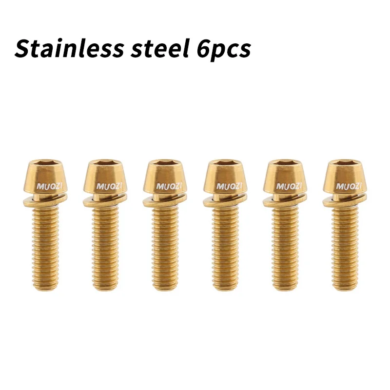 Premium 6-Piece Bicycle Handlebar Stem Screws with Washers