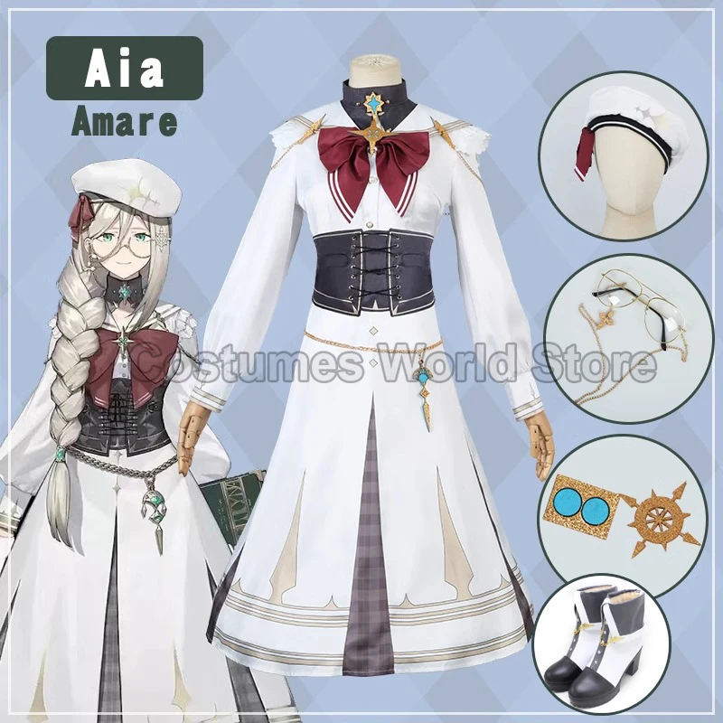 

Anime Aia Amare Cosplay Vtuber Nijisanji ILUNA Costume Suit Lovely Uniform Cosplay Costume Halloween Party Role Play Outfits