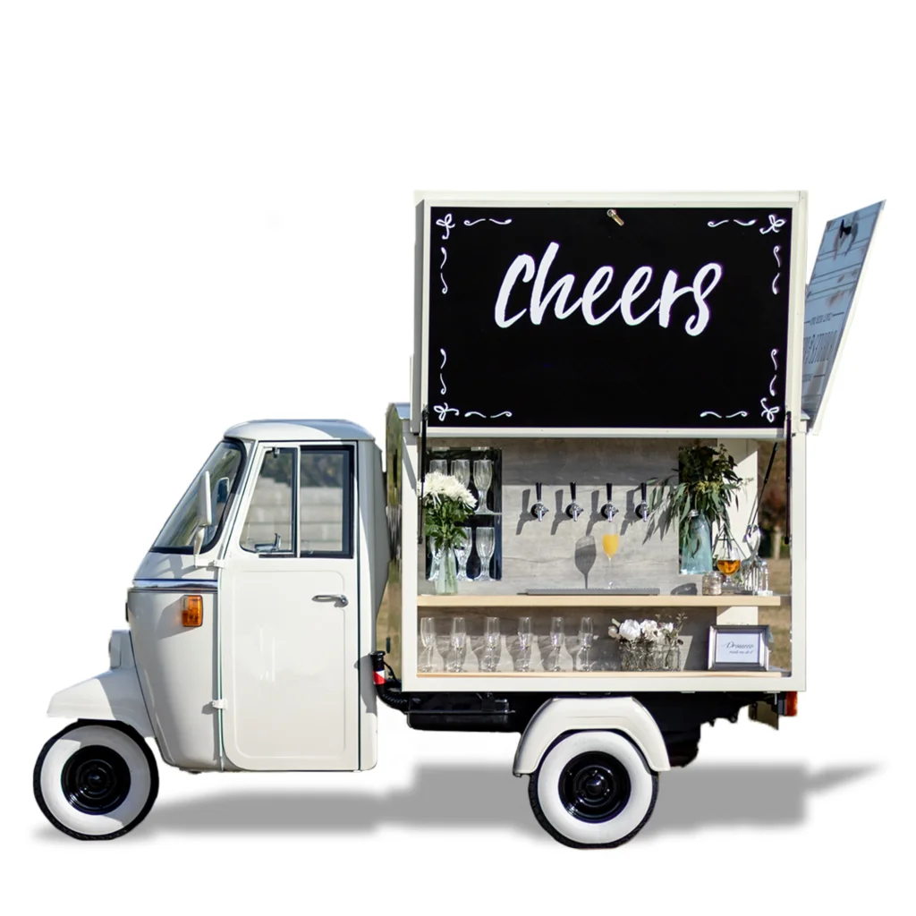 Vintage Piaggio Ape Truck Bar Outdoor Mobile Batch Craft Cocktail Snack Food Cold Brew Coffee E Carrello Per Bevande Analcoliche
