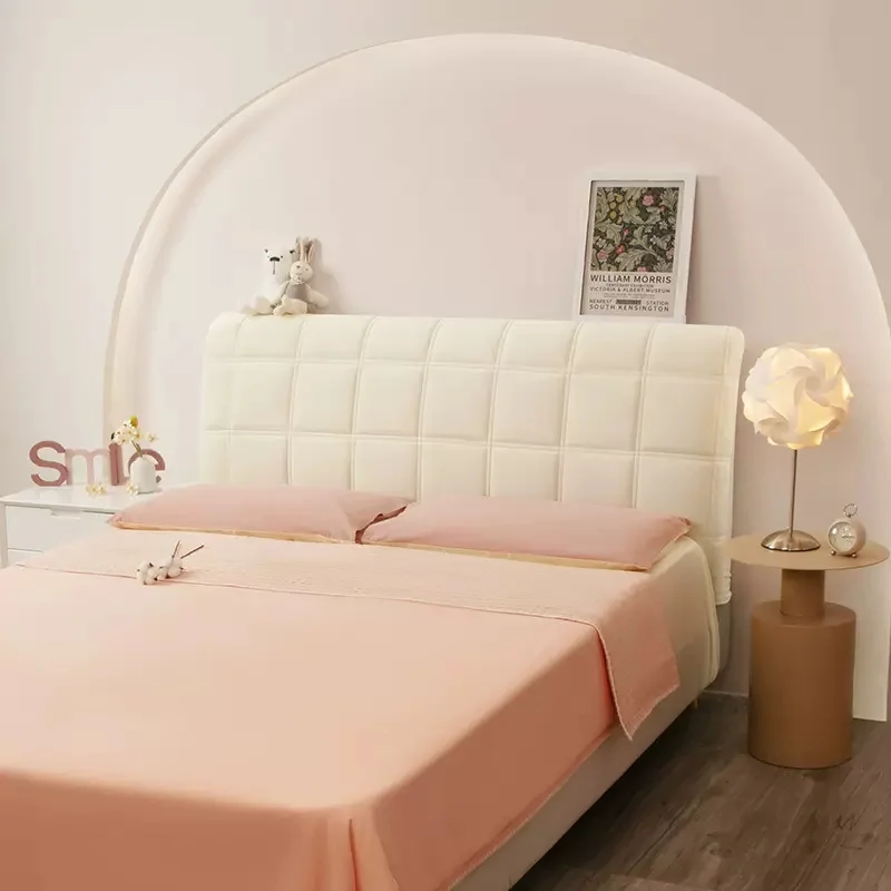 Bed Headboard Cover Solid Color Soft Plush Quilted Winter Thicken Velvet Back Dust Protector velvet headboard cover bed headboard cover
