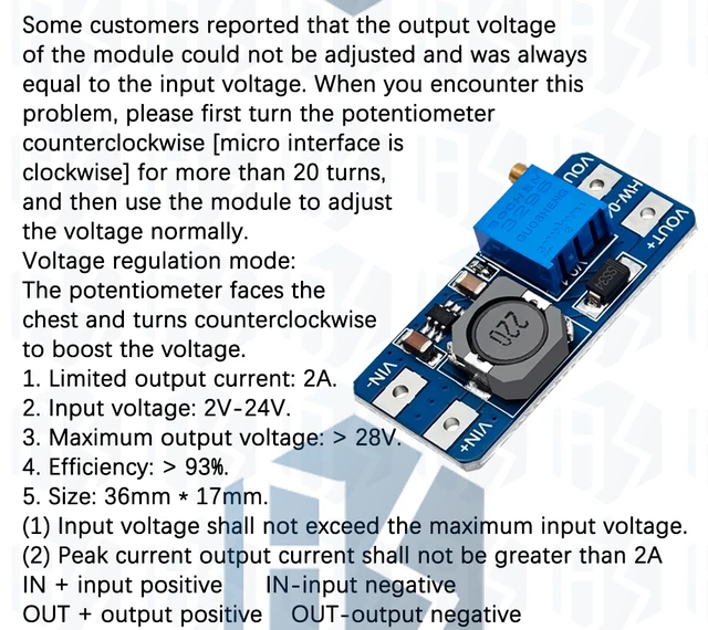 10 Pack DC-DC Boost Converter Module – Adjustable 2A Voltage Regulator Board (2V–24V In, 5V–28V Out) - View #2