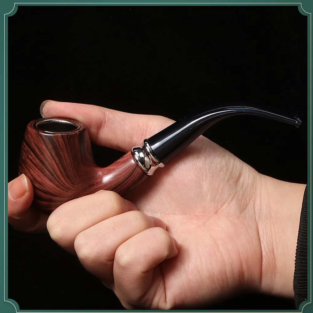 Detachable Durable Resin Imitation Solid Wood wood grain Tobacco Filter Pipes Smoking Pipe Cigarette Pipes men's pipe Gift