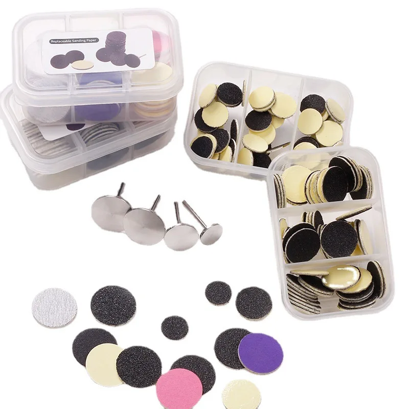 

60pcs/box Professional Nail Sanding Bands Sandpaper Disc kit 80/120/180 Polishing Nails Pedicure Tools Foot Dead Skin Remover