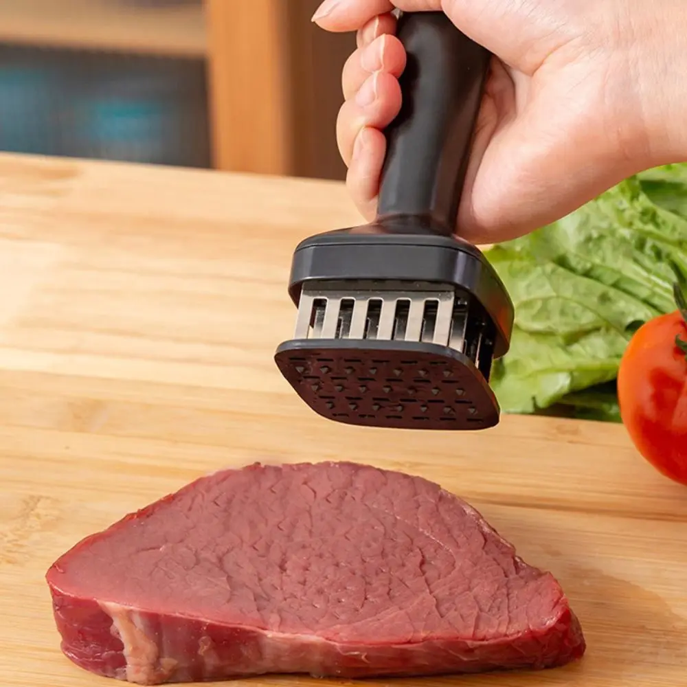 Meat Tenderizer Stainless Steel Needle Point Automatic Rebound Square Bottom 24 Steel Needles meat tenderizer