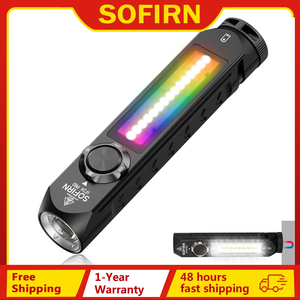 SofirnIF24PRORGBLight1800lm340mSFT40BuckDriver18650USBCRechargeableFlashlightsFloodSpotwithMagnetic-AliExpress39
