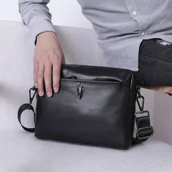 SENOFAN Brand Shoulder Bag Men Korean Leather Genuine Cowhide Crossbody Messenger Bags For Man Large Capacity Sling Bag Male